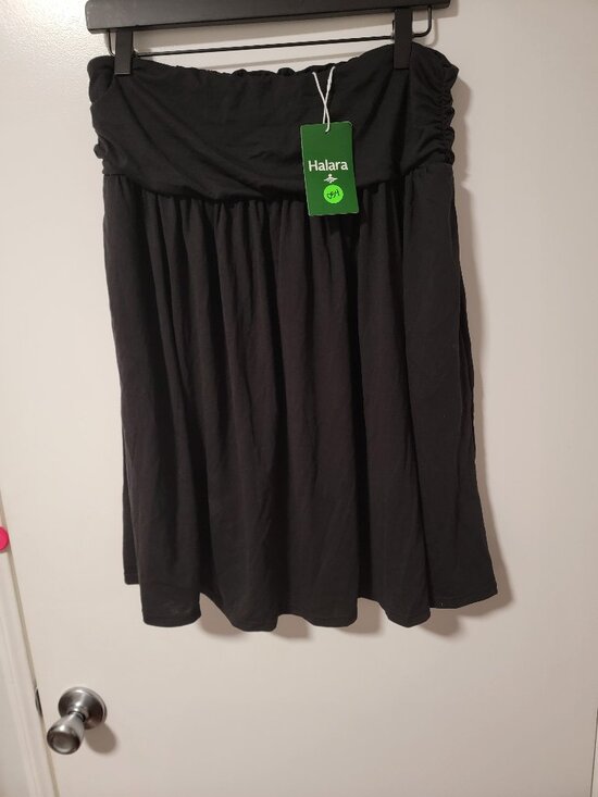HALARA Dresses & Skirts - Halara High Waisted Ruched Flowy Midi Casual Skirt with Pockets
